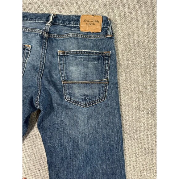 Abercrombie & Fitch Jeans Mens 28x31 Blue Remsen Low Rise Slim Straight Read - Picture 12 of 16